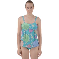 Jellyfish Animal Translucent Twist Front Tankini Set