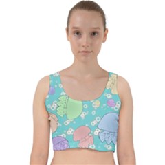 Jellyfish Animal Translucent Velvet Racer Back Crop Top