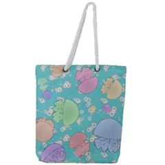 Jellyfish Animal Translucent Full Print Rope Handle Tote (large)