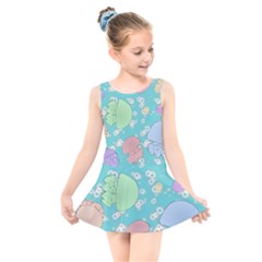 Jellyfish Animal Translucent Kids  Skater Dress Swimsuit