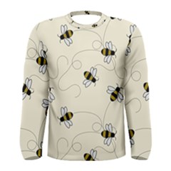 Insects Bees Digital Paper Men s Long Sleeve Tee