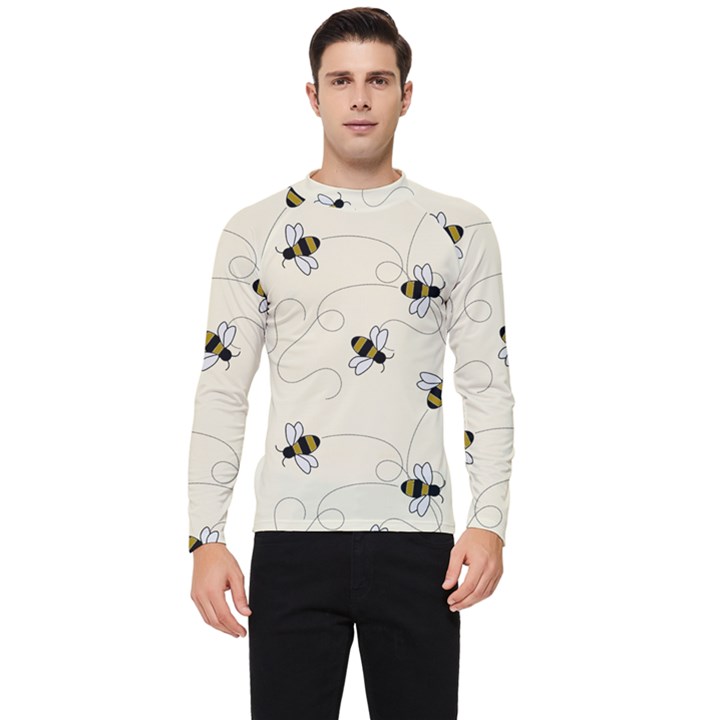 Insects Bees Digital Paper Men s Long Sleeve Rash Guard