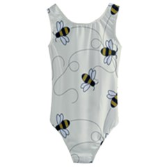 Insects Bees Digital Paper Kids  Cut-out Back One Piece Swimsuit