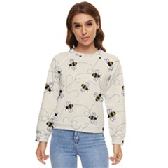 Insects Bees Digital Paper Women s Long Sleeve Raglan Tee