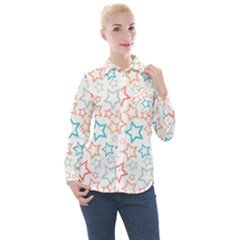 Background Pattern Texture Design Women s Long Sleeve Pocket Shirt