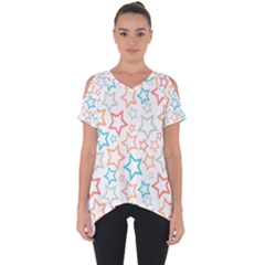 Background Pattern Texture Design Cut Out Side Drop Tee