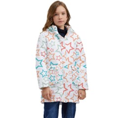 Background Pattern Texture Design Kid s Hooded Longline Puffer Jacket