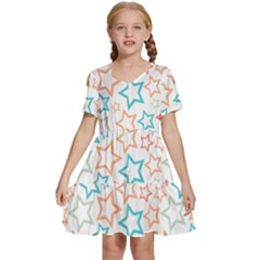 Background Pattern Texture Design Kids  Short Sleeve Tiered Mini Dress