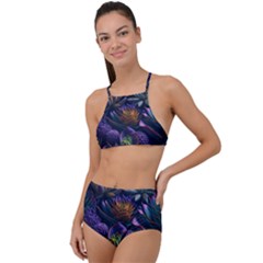 Ai Generated Succulents Flowers High Waist Tankini Set by Semog4