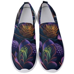 Ai Generated Succulents Flowers Men s Slip On Sneakers by Semog4