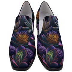 Ai Generated Succulents Flowers Women Slip On Heel Loafers