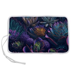 Ai Generated Succulents Flowers Pen Storage Case (m) by Semog4