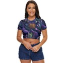 Ai Generated Succulents Flowers Side Button Cropped Tee View1