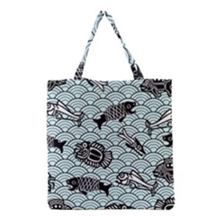 Fish Koi Ocean Sea Oriental Waves Grocery Tote Bag