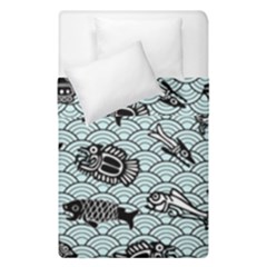 Fish Koi Ocean Sea Oriental Waves Duvet Cover Double Side (single Size) by Semog4