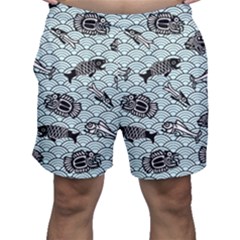 Fish Koi Ocean Sea Oriental Waves Men s Shorts by Semog4