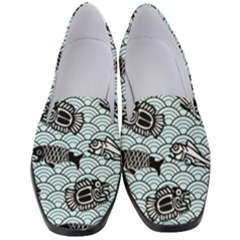 Fish Koi Ocean Sea Oriental Waves Women s Classic Loafer Heels by Semog4