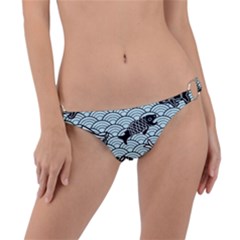 Fish Koi Ocean Sea Oriental Waves Ring Detail Bikini Bottoms by Semog4