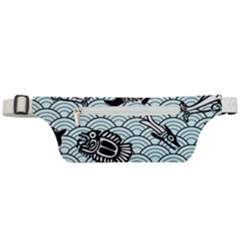 Fish Koi Ocean Sea Oriental Waves Active Waist Bag