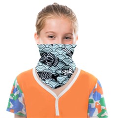 Fish Koi Ocean Sea Oriental Waves Face Covering Bandana (kids) by Semog4