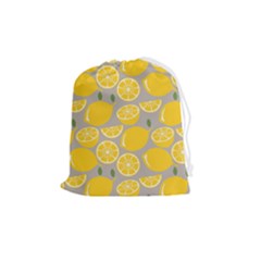 Lemon Background Lemon Wallpaper Drawstring Pouch (medium) by Semog4