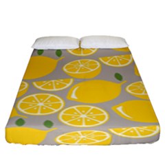 Lemon Background Lemon Wallpaper Fitted Sheet (king Size) by Semog4