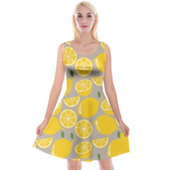 Lemon Background Lemon Wallpaper Reversible Velvet Sleeveless Dress by Semog4