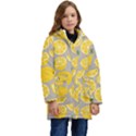 Lemon Background Lemon Wallpaper Kid s Hooded Longline Puffer Jacket View1