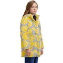 Lemon Background Lemon Wallpaper Kid s Hooded Longline Puffer Jacket View2