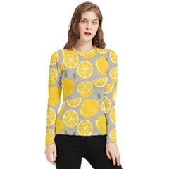 Lemon Background Lemon Wallpaper Women s Long Sleeve Rash Guard by Semog4