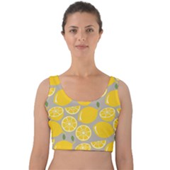 Lemon Background Lemon Wallpaper Velvet Crop Top by Semog4