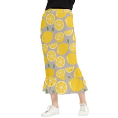 Lemon Background Lemon Wallpaper Maxi Fishtail Chiffon Skirt by Semog4