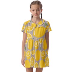 Lemon Background Lemon Wallpaper Kids  Asymmetric Collar Dress by Semog4