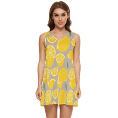 Lemon Background Lemon Wallpaper Tiered Sleeveless Mini Dress by Semog4