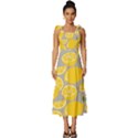 Lemon Background Lemon Wallpaper Tie-Strap Tiered Midi Chiffon Dress View1