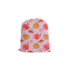 Pumpkin Tea Cup Pie Dessert Drawstring Pouch (small) by Semog4