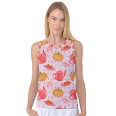 Pumpkin Tea Cup Pie Dessert Women s Basketball Tank Top by Semog4