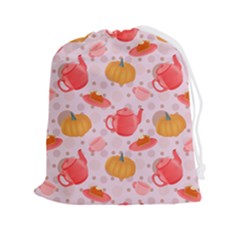 Pumpkin Tea Cup Pie Dessert Drawstring Pouch (2xl) by Semog4