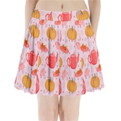 Pumpkin Tea Cup Pie Dessert Pleated Mini Skirt by Semog4