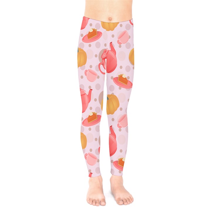 Pumpkin Tea Cup Pie Dessert Kids  Leggings