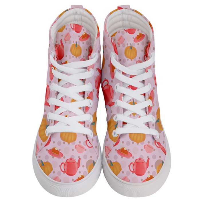 Pumpkin Tea Cup Pie Dessert Women s Hi-Top Skate Sneakers