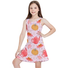 Pumpkin Tea Cup Pie Dessert Kids  Lightweight Sleeveless Dress by Semog4