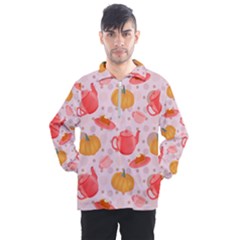 Pumpkin Tea Cup Pie Dessert Men s Half Zip Pullover by Semog4