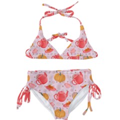 Pumpkin Tea Cup Pie Dessert Kids  Classic Bikini Set by Semog4