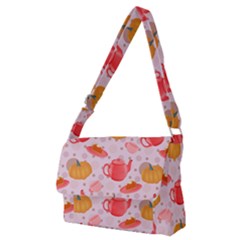 Pumpkin Tea Cup Pie Dessert Full Print Messenger Bag (m) by Semog4