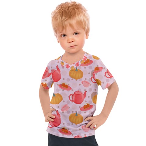 Pumpkin Tea Cup Pie Dessert Kids  Sports Tee by Semog4