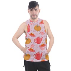 Pumpkin Tea Cup Pie Dessert Men s Sleeveless Hoodie by Semog4