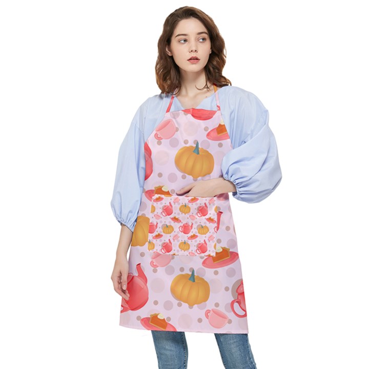 Pumpkin Tea Cup Pie Dessert Pocket Apron