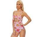 Pumpkin Tea Cup Pie Dessert Knot Front One-Piece Swimsuit View2