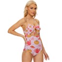 Pumpkin Tea Cup Pie Dessert Knot Front One-Piece Swimsuit View3